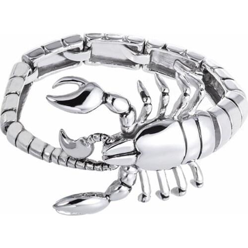 Jewels Store New Unique Stainless Steel Animal Scorpions Heavy Mens Bracelets Punk Hand Chain Bracelets Best Gift Boyfriend