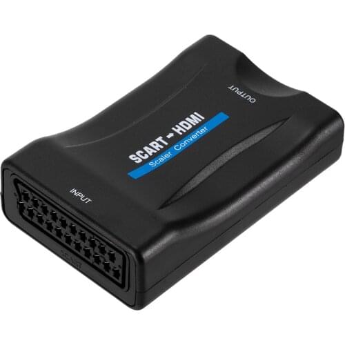 1080P SCART HDMI-compatible Video Audio Converter with USB Cable For HDTV Sky Box DVD Television Signal Upscale Converter