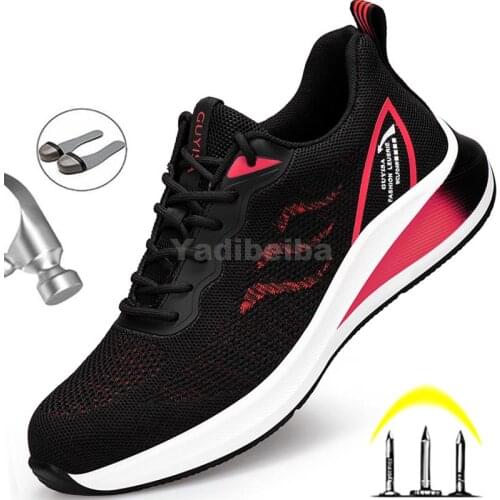 Safety Shoes for Men Women Steel Toe Work Shoes Lightweight Breathable Sneakers Industrial Construction Shoes Safety Work Boots