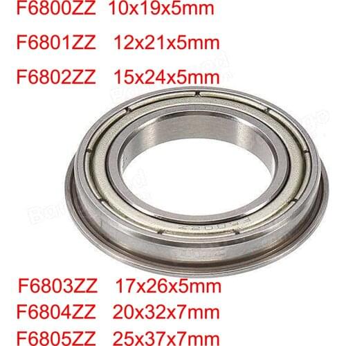 1PC Flange Ball Bearing F6800ZZ F6801ZZ F6802ZZ F6803ZZ F6804ZZ F6805zz