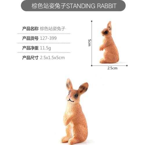 1PC Orange Standing Rabbit Models Figures Toys Gifts Decorations DIY