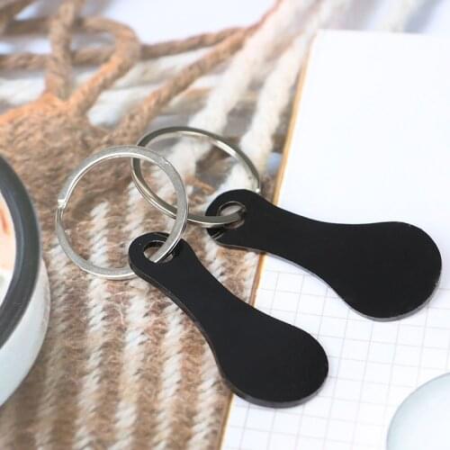 2pcs Metal Aluminum Alloy Key Ring Shopping Trolley Tokens Decoración De Habitación Декор Для Комнаты Декоративные Статуэтки