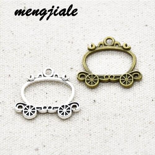 20pcs Two Color Alloy Hollow Pumpkin Car Charm fit Open Bezel Setting Resin Craft 28*26mm