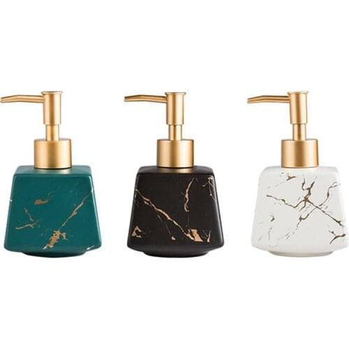 260Ml Bathroom Luxury Ceramic Marble Soap Dispenser Shower Gel Shampoo Water Bottle Square Lotion Press Bottle