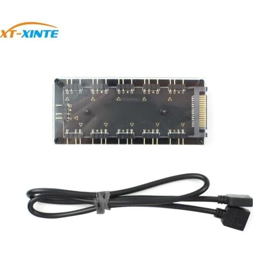 5V 3 Pin RGB Hub interface SYNC Splitter 3Pin Header Motherboard Fan Cooling Magic Synchronous SATA Power Supply Cable 50cm