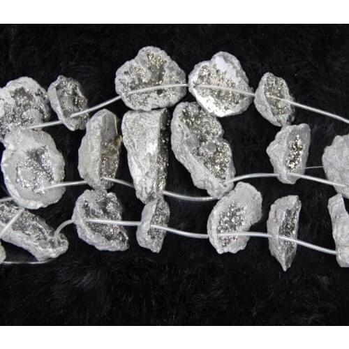 50mm*10pcs Gray Druzy Crystal Geode Pendant Unique Quartz Druzy Drusy Pendant Quartz Necklace Beads Crystal Geode Necklace