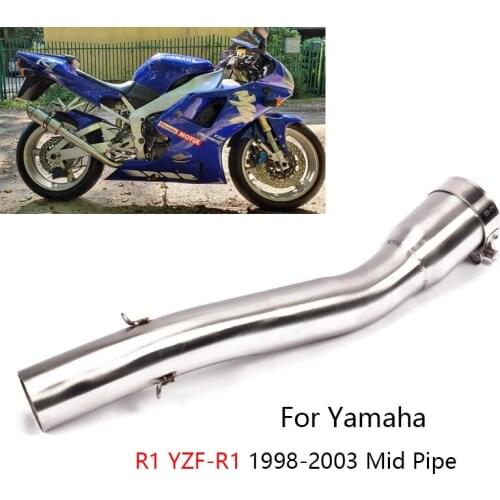51mm Motorcycle Mid Link Pipe Stainless Steel Middle Connetting Pipe Slip On 51mm Muffler Escape for Yamaha R1 YZF-R1 1998-2003