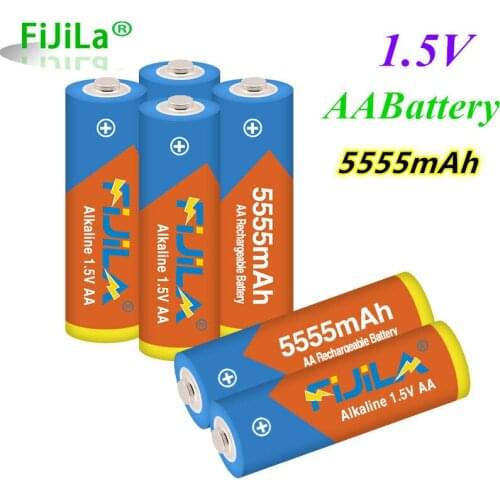 2021 lot AA battery 5555 1.5 v Rechargeable battery AA 5550mAh Alkaline1.5V Rechargeable Battery For Clock Toys Camera battery