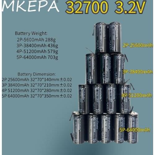 3.2v 32700 25.6ah 38.4ah 51.2ah 64ah Rechargeable Lifepo4 High Drain 25ah for Battery Pack Diy Vehicle Electric Bicycles