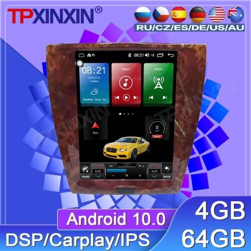 64G For Jaguar XK XKR 2007-2011 Android 9 Car Radio Tape Recorder Multimedia Player GPS Navigation Tesla 12.1'' Vertical Screen