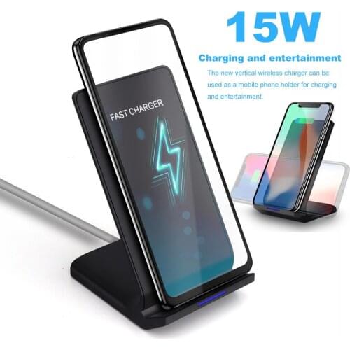 15W Qi Wireless Charger for iPhone 12 12Pro 11 X XR XS MAX Wireless Charger Stand for Samung Galaxy Note Series Mobile Phone