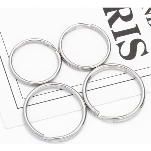 10Pcs/lot Stainless Steel Key Ring Split Rings Keyfob Keychain Jewelry Making Necklace Bracelet Accessories Connecting Clasps