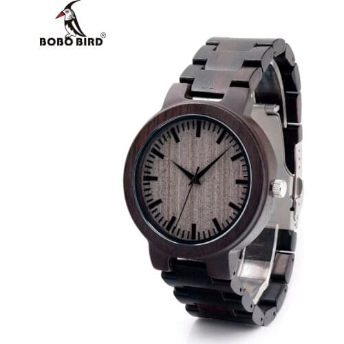 BOBOBIRD C30 Ebony Wood Watches For Mens Watches Top Brand Luxury Quartz Watches With Gift Box