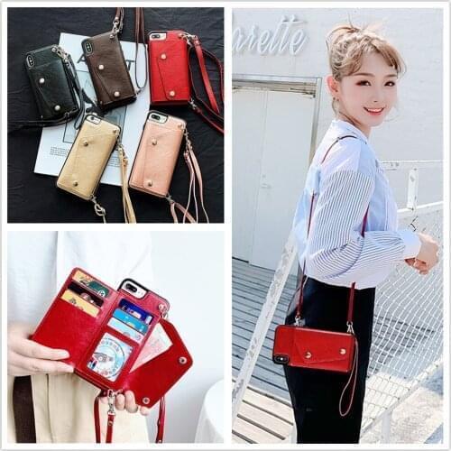 Crossbody Wallet phone case with long strap for Huawei mate20 P30 P40 lite pro plus cover card shoulder lanyard phone bag capa