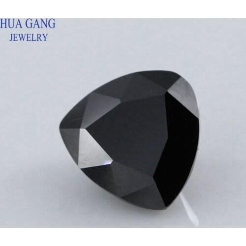 Black Natural Spinel Loose Gemstone Trilion Shape Size 4x4mm~10x10mm Natural Gemstone BeadsFor DIY Jewelry Free Shipping