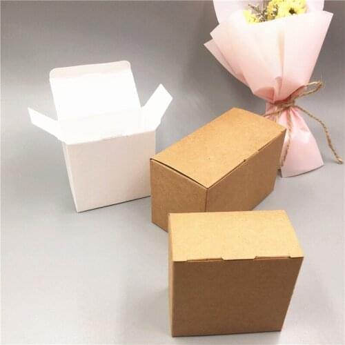Blank Kraft Paper Gift Box 48pcs/lot High Quanlity Pure White Candy Packaging Box Wedding Party Favor Event Supplies 2 Style