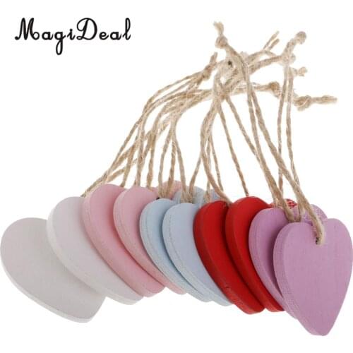 10pcs 40x40mm Wood Heart Shapes Shabby Chic Wooden Embellishment Scrapbook Craft DIY Wind Chimes Hanging Tags Wedding Decoration