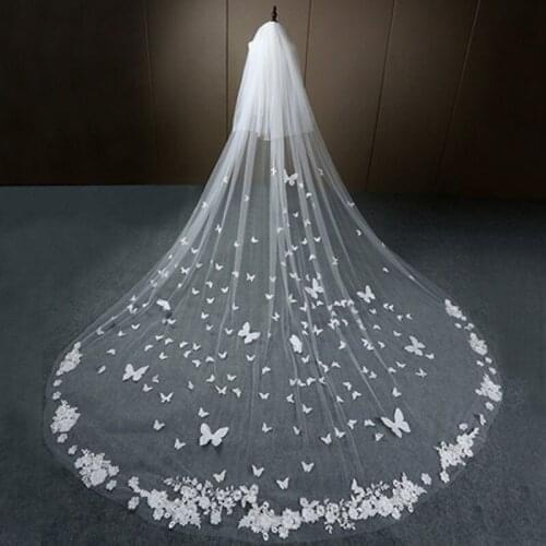 Starry Sky Veil Bride Main Wedding Dress White Long Champagne Tail Veil Headdress Super Fairy Wedding Vintage