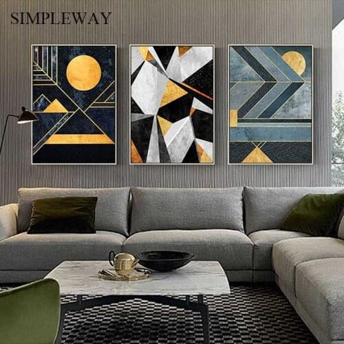Geometric Modern Art Canvas Poster Abstract Shape Wall Painting Print Minimalist Contemporary Living Room Decoration Picture