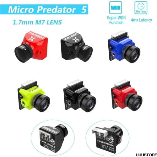 Foxeer Predator 5 Micro 1000TVL 4:3/16:9 PAL/NTSC 1/3" CMOS Sensor FPV Camera M8 Lens 4ms Latency Super WDR for RC FPV Drones