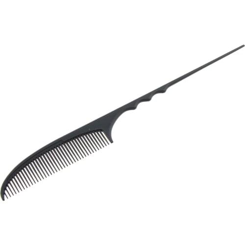Carbon Fiber Fine-tooth Pin Hairdressing Hair Styling Rat Tail Comb Black Durable & Heat Resistant