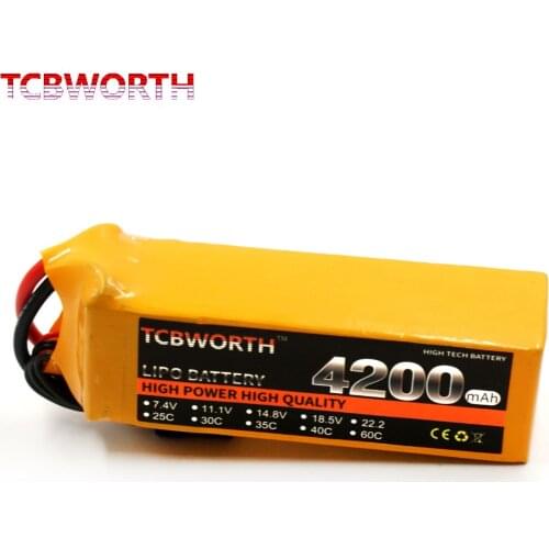 TCBWORTH RC Airplane LiPo Battery 6S 22.2V 4200mAh 40C-80C for RC Helicopter Quadrotor Car Tank Drone AKKU 6S Toy Batteries LiPo