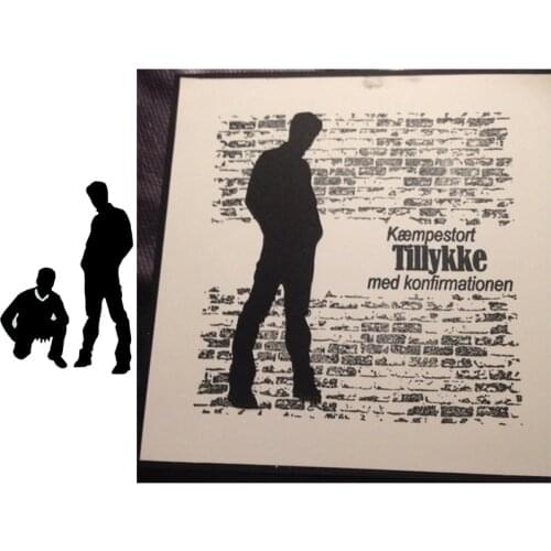 Human Figure Shadow Metal Cutting Dies for Scrapbooking Boys New 2019 Cutting Embossing Stencils Paper Craft Die