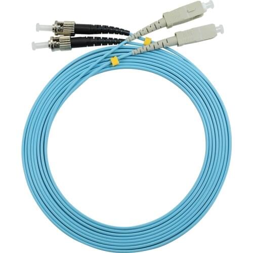 10pcs/lot SC-ST 10Gbps OM3 MM 50/125 Multi Mode Optical Fiber Patch Cord 2.0mm Duplex Fiber Optical Jumper SC/UPC-ST/UPC