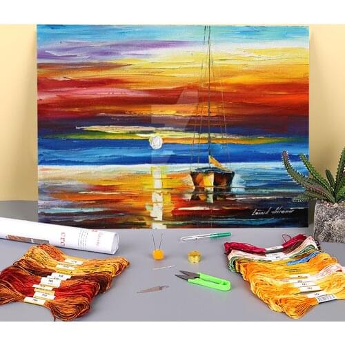 Fire In The Sky Pre-Printed 11CT Cross-Stitch Kit Embroidery DMC Threads Hobby Needlework Craft Knitting Magic Needle