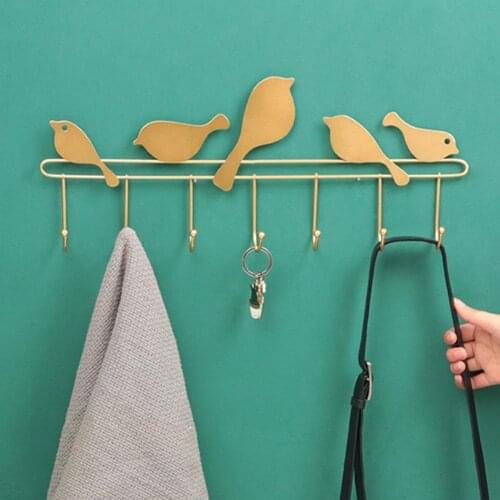 Wall-Mounting Hanging Storage Holder for Kitchen Hook Bird Design Storage Rack Display Stand Load-bearing Kitchen Accessories