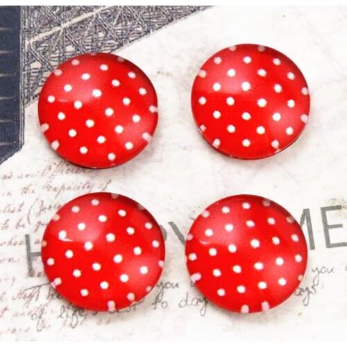 New Fashion 20pcs 12mm Handmade red point Photo Glass Cabochons E4-67