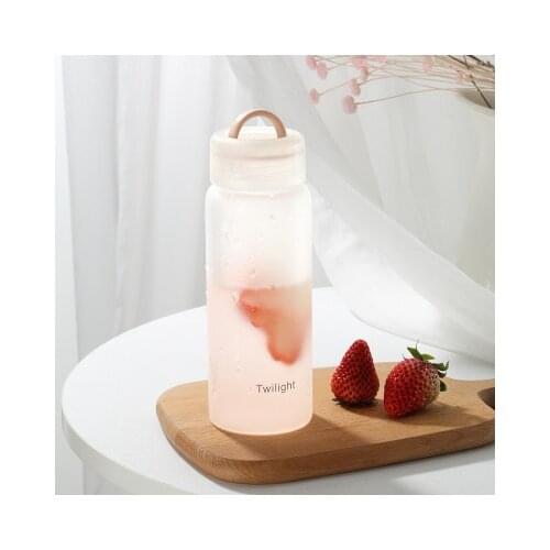 New Simple Frosted Glass Bottle Creative Trend Water Bottle Student Fresh Water Bottle Harajuku Portable Water Bottle