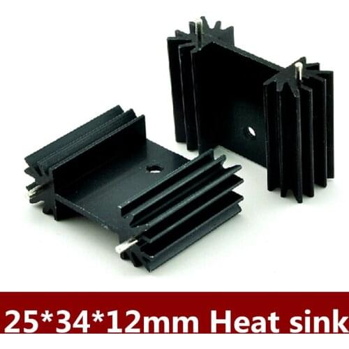 Wholesale 50PCS/LOT Transistor TO-3P radiator heat sink aluminum 25 * 34 * 12MM Black