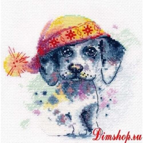 Puppy in a hat 26-26 Counted Cross Stitch 11CT 14CT 18CT DIY Chinese Cross Stitch Kits Embroidery Needlework Sets