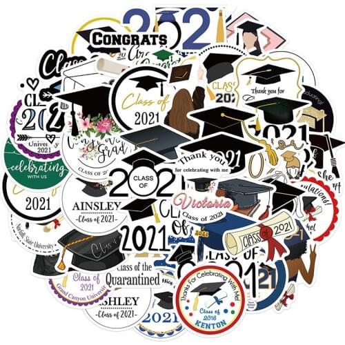 10/30/50Pcs Student Graduation Graffiti Sticker Waterproof Fridge Guitar Laptop Motorcycle Skateboard Decal Classic Toy Gifts