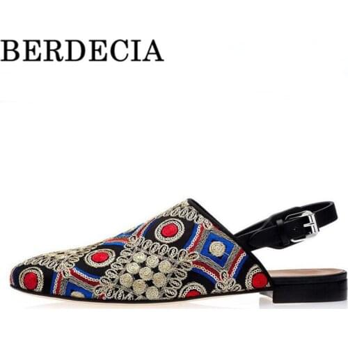 Embroidery Fabric Gentleman Mens Shoes Casual Fashion Buckle Party Mixed Color Shoes Slip-on Wedding Mens Loafers Big Size