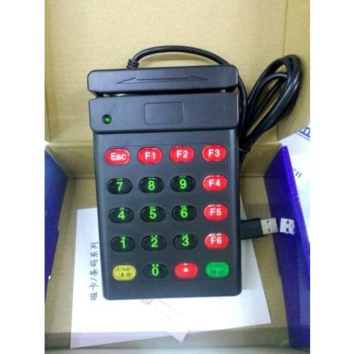 USB Universal Magnetic Card Barcode Reader Stripe Bidirectional Track 2 with Number Keyboard USB