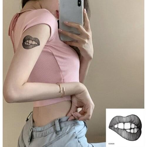 Waterproof Temporary Mini Tattoo Stickers Mouth Lips fake Tatto Geometric animal Flash Tatoo Hand Back Foot for Girl Women Men