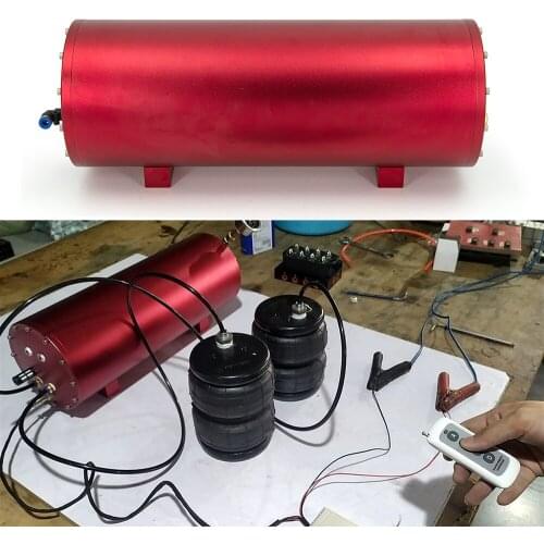 1.6 Gallon Air Tank Built-in 12V Solenoid Valve With Remote Controller Integrated Simple Air ride Suspension System 0-200 PSI