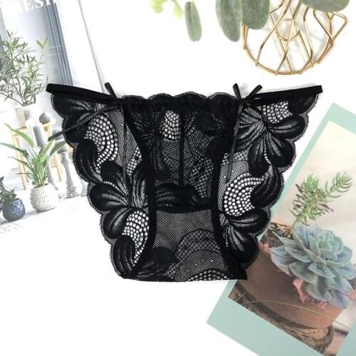 Women Briefs Sexy Lace Breathable Underwear low-Rise Soft Female Panties Sexy Transparent Womens Underpants