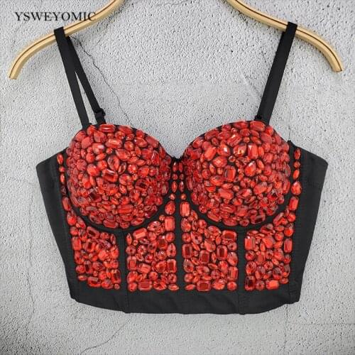 Black Red High Quality Hot New Womens Bustier Bra Night Club Party Cropped Top Summer Gauze Strap Corset Top Vest Punk Tube Top