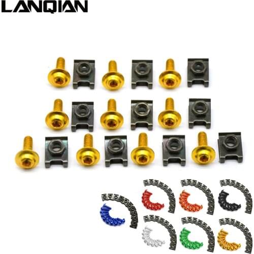 Gold color 6mm Motorcycle CNC Fairing body work Bolts Screws For SUZUKI GSXR 600 750 1000 K1 K3 K5 K6 K7 K8 K9