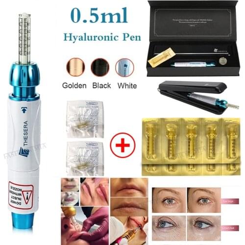 0.5ML Hyaluronic Injection Pen High Pressure Massage Atomizer Pen For Professional Anti Wrinkle Lip Lifting Water Syringe Needle
