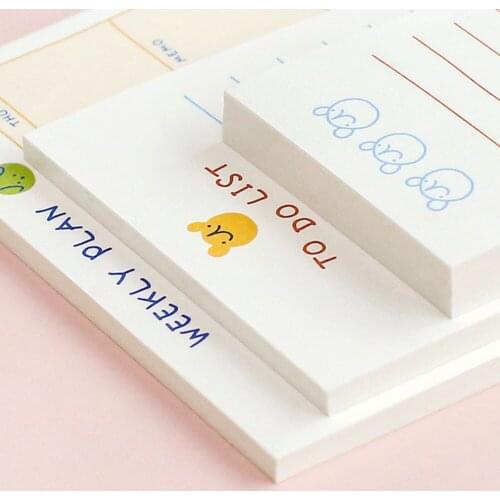 100sheets/50sheets Cute Plan Series Memo Pad Guest Book To Do List Weekly Plan Daily Plan Stationery School Office Supplies