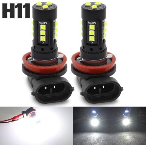 2Pcs H11 LED 3030 SMD Car Fog Light Bulb 6000K White High Bright Driving Lamp Headlight 360° Light Beam Car Accessories 12V