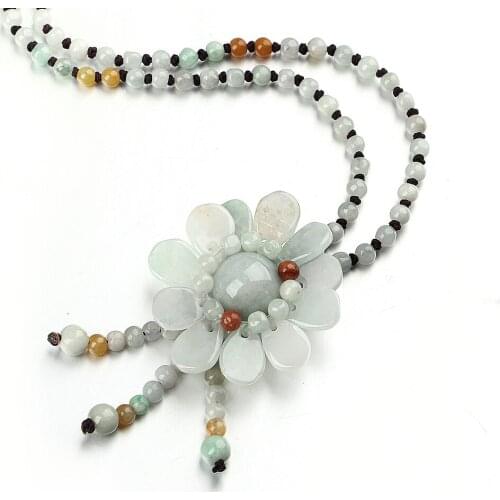 2pcs wholesale natural jade carving, peony pendants, jewelry necklace pendant