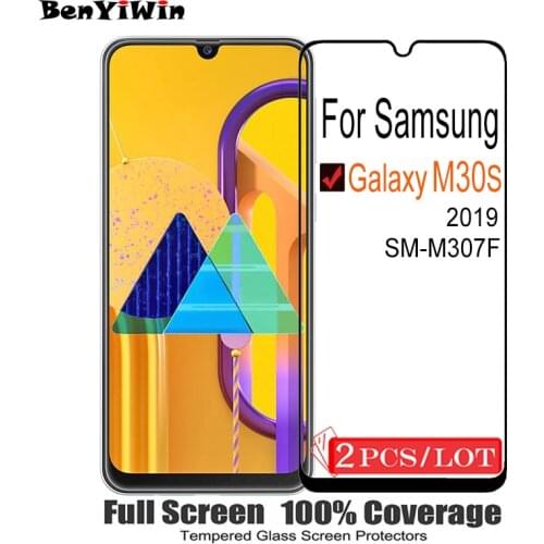 2PCS Original Full Cover Screen Protector Tempered Glass For Samsung Galaxy M30S On Protective Case Film For M 30S SM 307F Glass