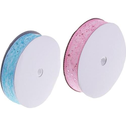 20 Yds Multi-purpose Glitter Ribbon Satin Edge Sheer Bow for DIY Wedding Decoration 25mm