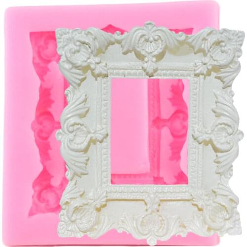 3D Frame Border Silicone Molds Wedding Cupcake Topper Fondant Cake Decorating Tools Candy Clay Chocolate Gumpaste Moulds