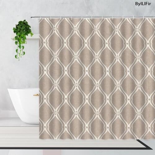 3D Nordic Style Geometric Stripe Wave Shower Curtains Frabic Waterproof Polyester Bathroom Curtain With Hooks Home Decor Screen